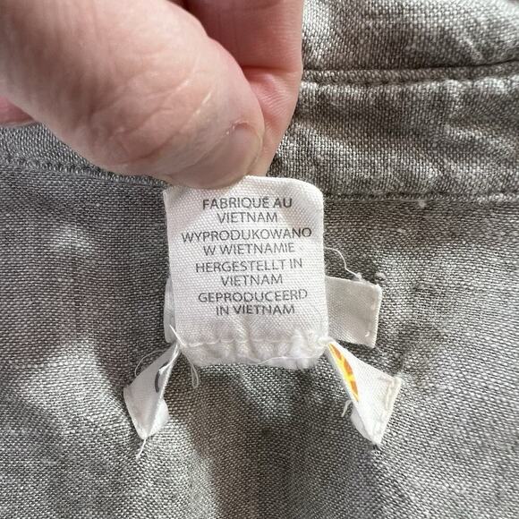 C&C California Women's Linen Jumpsuit Shorts Size XL Gray Minimalist Beachy Airy - Picture 7 of 12